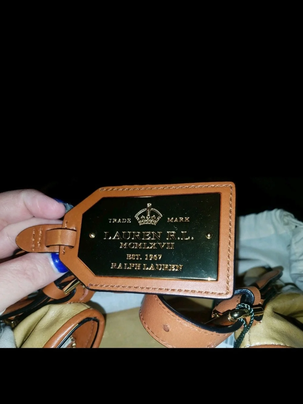 Lauren Ralph Lauren Two-Tone Tan & Camel Hobo Bag